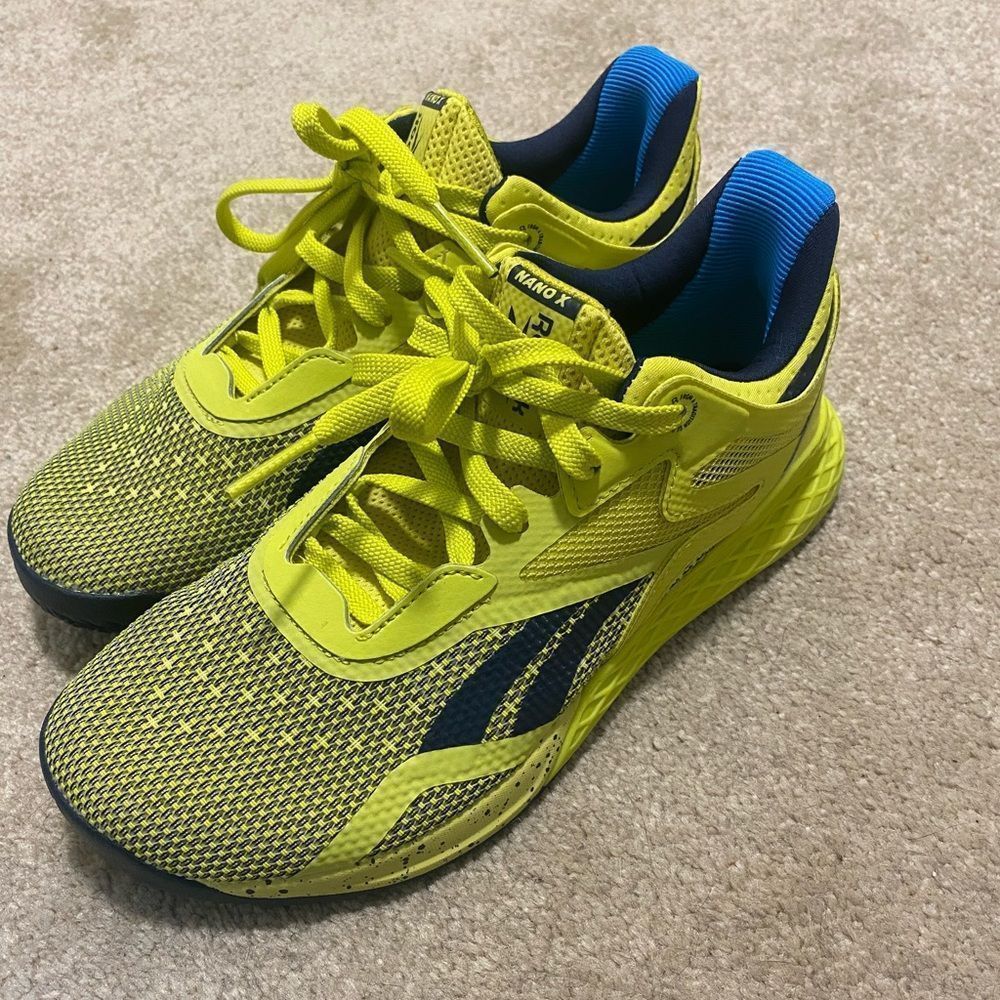 Reebok Neon Yellow and Blue Athletic Running Shoes